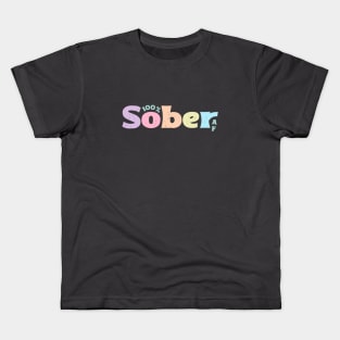 100% Sober AF Rainbow Colors Kids T-Shirt